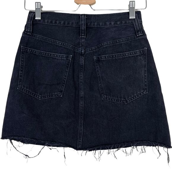 Madewell Rigid Denim A-Line Skirt in Black Size 25 - Picture 5 of 9